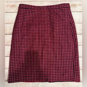 PURE COLLECTION pink houndstooth tweed wool pencil skirt -size 12